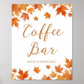 Poster Bar à café pour une baby shower automnale de maria (Devant)