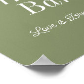 Poster Bar à café Vert Sauge Mariage Shower  (Coin)