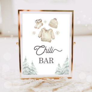 Poster Bar à Chili Nourriture Bébé d'Hiver Il Fait Froid