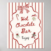 Poster Bar à chocolat chaud dessinée à la main pour Noël (Devant)