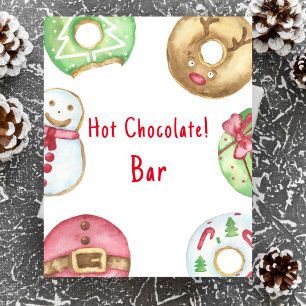 Poster Bar à chocolat chaud pour baby shower d'hiver