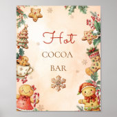 Poster Bar à chocolat chaud pour cookies de Noël (Devant)