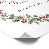 Poster Bar à chocolat chaud pour mariage de Noël (Coin)