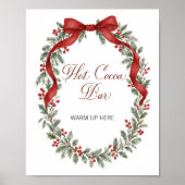 Poster Bar à chocolat chaud pour mariage de Noël (Devant)