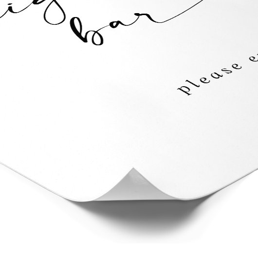 Poster Bar à cigares moderne Mariage de script (Coin)