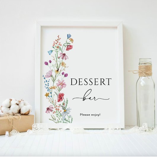 Poster Bar à desserts Fleurs sauvages
