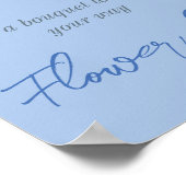 Poster Bar à Fête des mariées Florale Champagne Bleu (Coin)