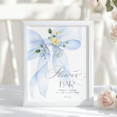 Poster Bar à fleurs Bow bleu Floral Bar à fleurs