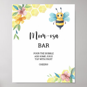 Poster Bar à fleurs de abeille \ Mosa-maman