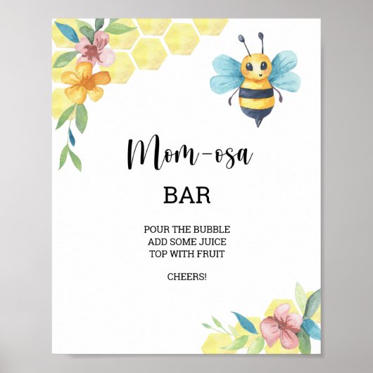 Poster Bar à fleurs de abeille \ Mosa-maman (Devant)