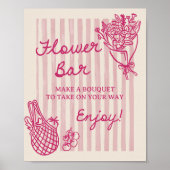 Poster Bar à Fleurs de Mariage Dessiné à la Main Hors du  (Devant)