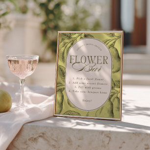 Poster Bar à Fleurs de Mariage Parfait pour Enterrement d