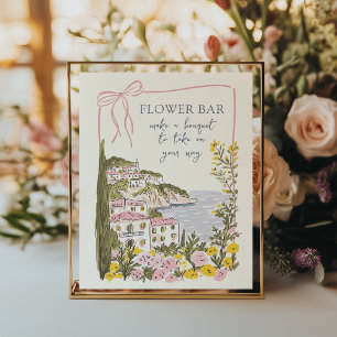 Poster Bar à fleurs pour enterrement de vie de jeune fill