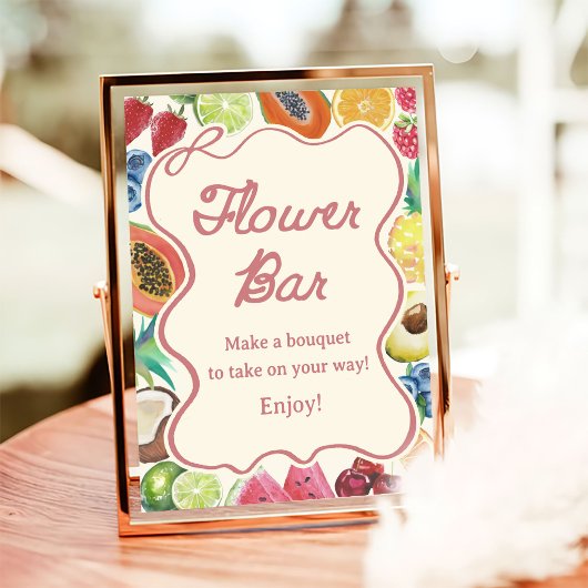 Poster Bar à fleurs pour la douche de mariée Fresh Off Th