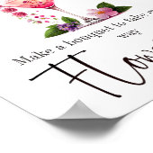 Poster Bar à fleurs pour mariage rose Petals & Prosecco (Coin)