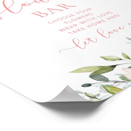 Poster Bar à fleurs rose vif (Coin)