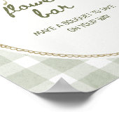 Poster Bar à fleurs vert En vichy Fleur sauvage (Coin)