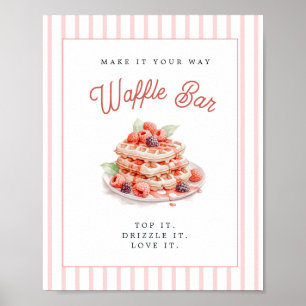 Poster Bar à gaufres mignon pour enterrement de vie de je