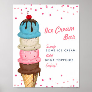Poster Bar à glace d'été Fête des mariées
