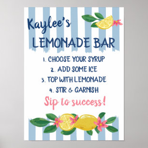 Poster Bar à limonade pour la remise des diplômes L citro