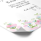 Poster Bar à Margarita Fleurs Roses Blush Mariage (Coin)