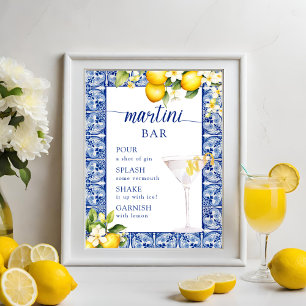 Poster Bar à Martini pour la Baby Shower de Main Squeeze