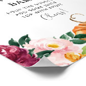 Poster Bar à mimosa automnal floral burgundy (Coin)