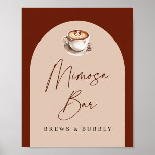 Poster Bar à Mimosa, Boissons et Bulles pour Enterrement
