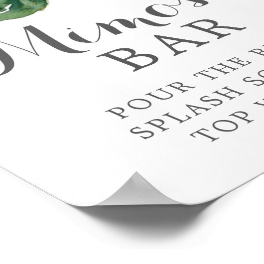 Poster Bar à Mimosa Bordeaux Rouge (Modifiable) Panneau (Coin)