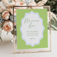 Bar à Mimosa Mariage avec Cadre Vert et Bleu à Coq