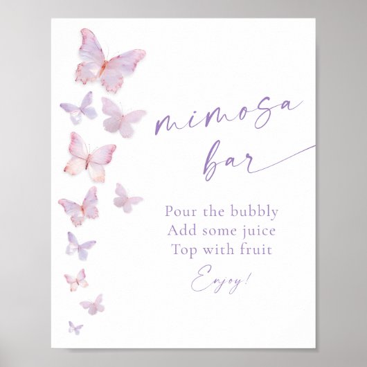 Poster Bar à Mimosa Mariage Papillon (Devant)