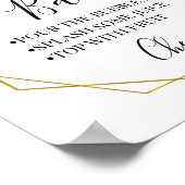 Poster Bar à mimosa mariage shower verdure or (Coin)