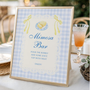 Poster Bar à mimosa pour enterrement de vie de jeune fill