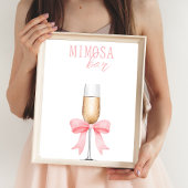 Poster Bar à Mimosa pour enterrement de vie de jeune fill