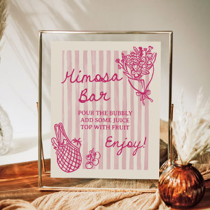 Poster Bar à Mimosa pour Enterrement de Vie de Jeune Fill