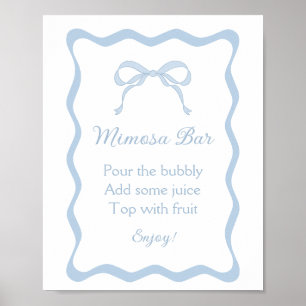 Poster Bar à Mimosa pour la fête prénuptiale de Blue Bow