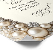 Poster Bar à Mimosa pour la Mariée Perles (Coin)