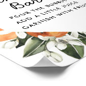 Poster Bar à Mimosa pour Mariage avec des Agrumes (Coin)
