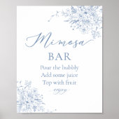 Poster Bar à Mimosa pour Mariage avec Quelque Chose de Bl (Devant)
