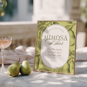 Poster Bar à Mimosa pour Mariage Parfait