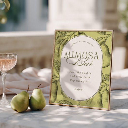 Poster Bar à Mimosa pour Mariage Parfait