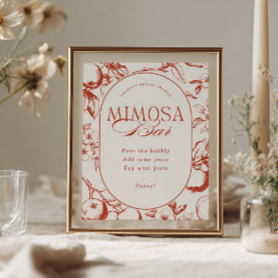 Poster Bar à Mimosa pour Mariage Parfait avec une Pomme