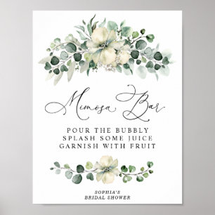 Poster Bar à Mimosa pour une Baby Shower au thème d'Eucal