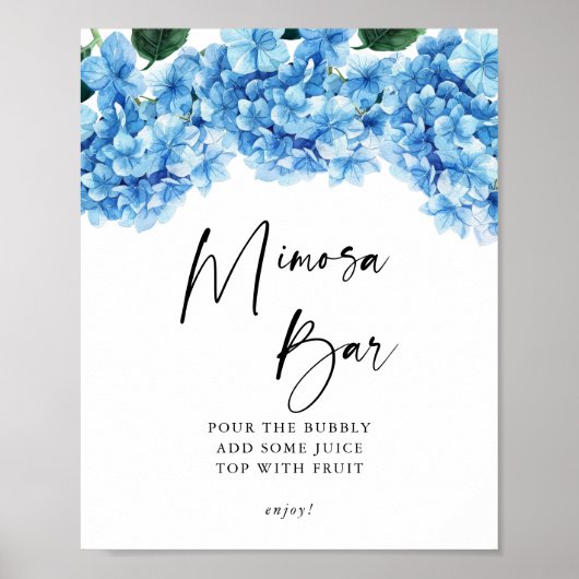 Poster Bar à Mimosa pour une douche de mariée aux fleurs  (Devant)