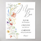 Poster Bar à Mimosa pour une fête de mariage champêtre (Devant)