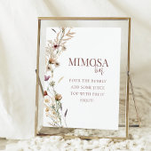 Poster Bar à Mimosa pour une Mariée aux Fleurs Sauvages e