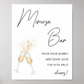 Poster Bar à Mimosa pour une Mariée Moderne et Minimalist (Devant)