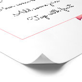 Poster Bar à Mimosa Rose et Blanc Fleurs de Mariage (Coin)