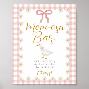 Poster Bar à Mimosa Silly Goose Rose à Carreaux pour Baby