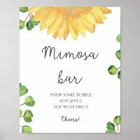 Bar à mimosa tournesol aquarelle 